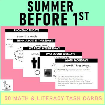 Preview of Kindergarten Summer Review Packet - No Prep Phonics and Math Skills Practice