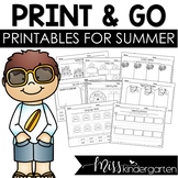 End of the Year Kindergarten Summer Review Packet No Prep 