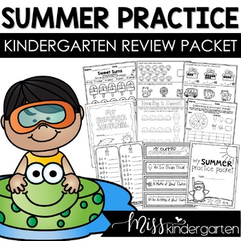 Preview of Kindergarten Summer Review Kinder to 1st Grade Packet Math Activities