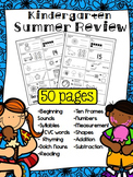 Kindergarten Summer Review Skills Workbook (50 pages)