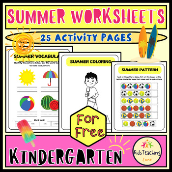 Kindergarten Summer Worksheets, Counting, Coloring, Writing, And More