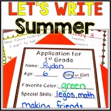 Kindergarten Summer Writing Activities for End of the Year or ESY
