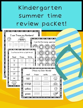 Preview of Kindergarten Summertime Review Packet!