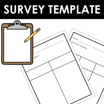 Preview of Kindergarten Survey Blank Worksheet Template