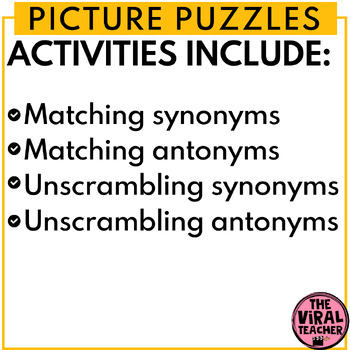 Synonym Activity - Printable Puzzle Center