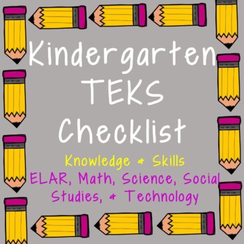 Preview of Kindergarten TEKS Checklist