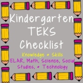 Kindergarten TEKS Checklist