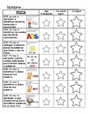Kindergarten TEKS/goals tracker spanish