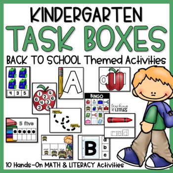 Preview of Kindergarten Task Boxes | Math & Literacy Activities | Back to School