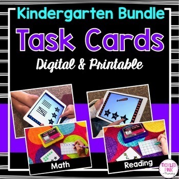 Preview of Kindergarten Task Cards BUNDLE (digital and printable)