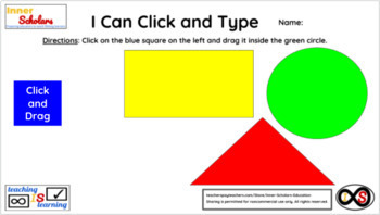 Preview of Kindergarten Technology Activities - Lesson 1: Clicking and Typing