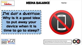 Preview of Kindergarten ELA Technology Activities - Media Balance (Digital Citizenship)