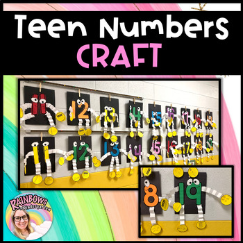Preview of Kindergarten Teen Number Craft | Teen Number Craftivity | Counting Teen Numbers