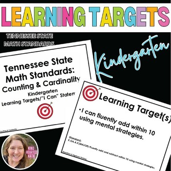 Preview of Kindergarten Tennessee State Standards Math Learning Targets or I Can Statements