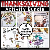 Kindergarten Thanksgiving Activities Bundle, Turkey Activi