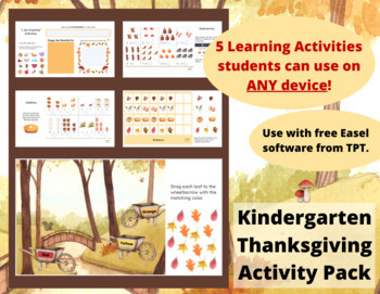 Preview of Kindergarten Thanksgiving Activity Pack
