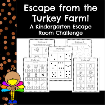 Preview of Kindergarten Thanksgiving Escape Room Activity