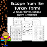 Kindergarten Thanksgiving Escape Room Activity