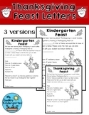 Kindergarten Thanksgiving Feast Parent Letter