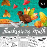 Kindergarten Thanksgiving Math Packet Worksheets Stations 