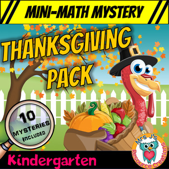 Preview of Kindergarten Thanksgiving Mini Math Mysteries - Printable and Digital Activities