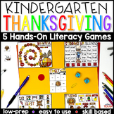 Kindergarten Thanksgiving Reading Center Games and Activities