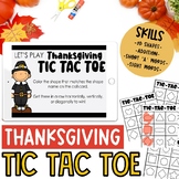 Kindergarten Thanksgiving Tic Tac Toe Center