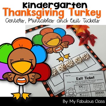 Preview of Kindergarten Thanksgiving Turkey Math Centers