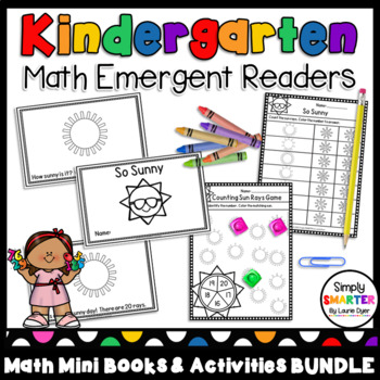 Preview of Kindergarten Thematic Math Emergent Readers With Activities Year Long Bundle