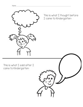 kindergarten thought bubbles worksheet by stacy madsen tpt