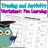 Kindergarten Tracing and Activity Worksheet: Fun Learning