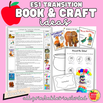 Preview of Kindergarten Transition Book and Craft Ideas FREEBIE