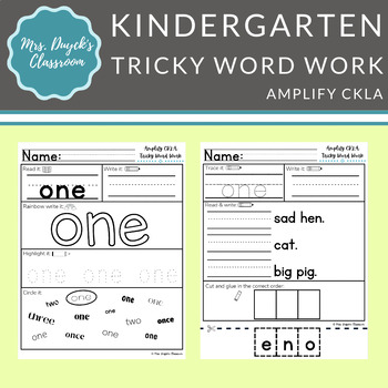 Preview of Kindergarten Tricky Word Work - Amplify CKLA second edition