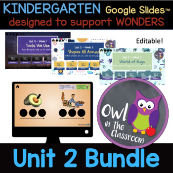 Preview of Kindergarten- UNIT 2 Bundle (Google Slides/Powerpoint) - Aligned w/ WONDERS