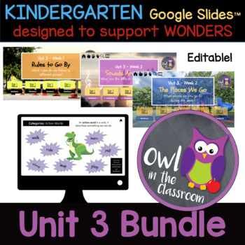 Preview of Kindergarten- UNIT 3 Bundle (Google Slides / Powerpoint) - Aligned w/ WONDERS