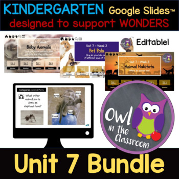 Preview of Kindergarten- UNIT 7 Bundle (Google Slides™ / Powerpoint) - Aligned w/ WONDERS