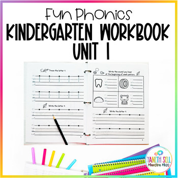 Preview of Kindergarten Unit 1 Workbook Lowercase Letters | Fun Phonics