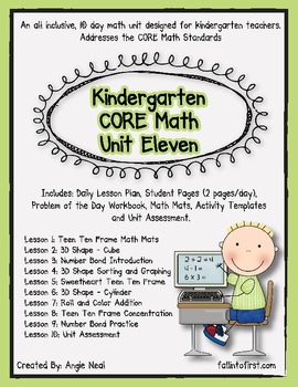 Kindergarten Unit 11 CORE Math Unit by Angie Neal | TpT