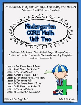 Preview of Kindergarten Unit 2 Core Math