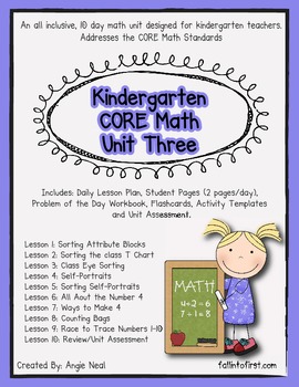 Preview of Kindergarten Unit 3 CORE Math