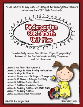 Preview of Kindergarten Unit 5 CORE Math