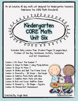 Preview of Kindergarten Unit 6 CORE Math