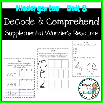 Preview of Kindergarten Unit 8 Here to There Practice (Wonder's supplemental resources)