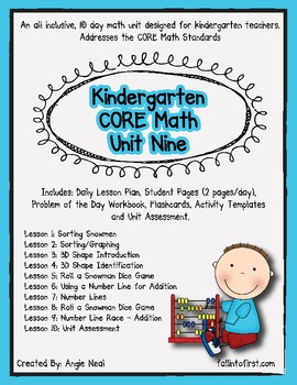 Preview of Kindergarten Unit 9 CORE Math