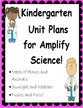 Preview of Kindergarten Unit Plans for Amplify Science Units 1-3
