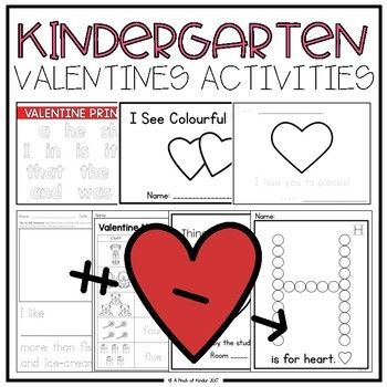 Preview of Kindergarten Valentine's Day Activities