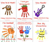 Kindergarten Valentine's Handprint Templates