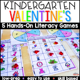 Kindergarten Valentine's Reading Center Games and Activities