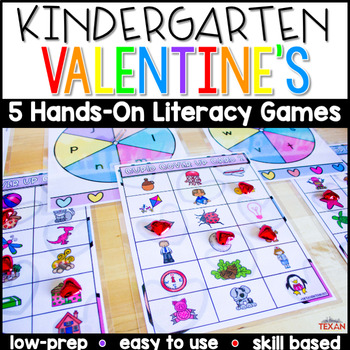 Preview of Kindergarten Valentine's Reading Center Games and Activities