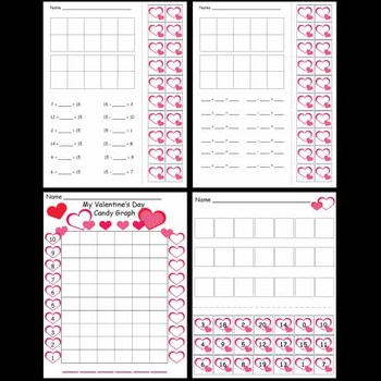 Preview of Kindergarten Valentines Day Math Activities and Worksheets